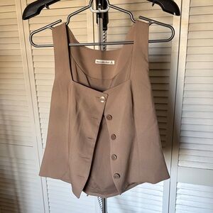 Abercrombie & Fitch Tan Sleeveless Blouse